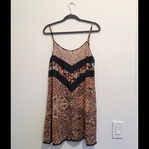 Boho short multi pattern dress