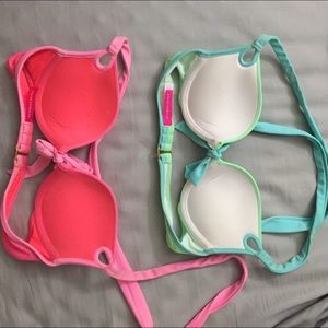 2 Victoria's Secret Gorgeous pushup bikini tops