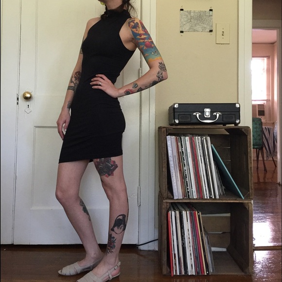 american apparel sleeveless turtleneck bodycon