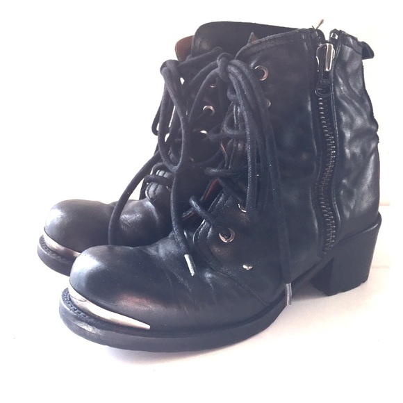 Soft black leather boots