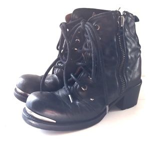Soft black leather boots