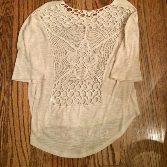 Sweater with crochet back detail