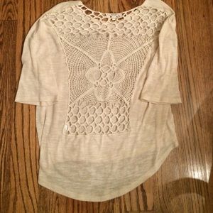 Sweater with crochet back detail