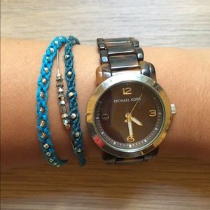 Michael Kors Women's Brown Tortoise Silver Watch