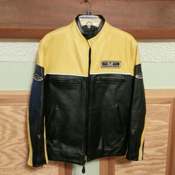 Max USA Italian Leather Motorcycle Retro Jacket