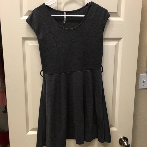 Gray Skater Fit and Flare Layering Dress
