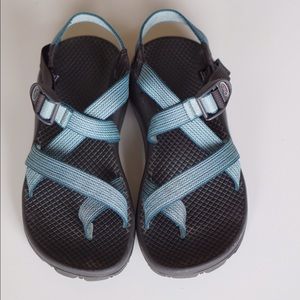 Teal blue Chacos