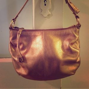Bronze/Gold Coach Shoulder Hobo Bag