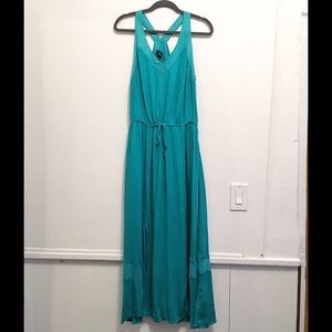 Teal silky dress