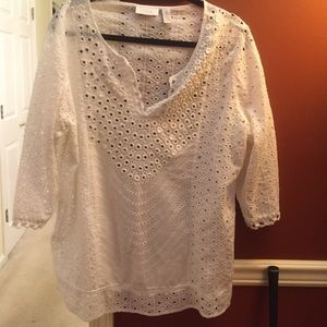 Chico's white mirrored tunic Sz 3