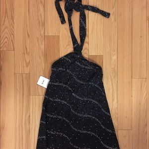 NEW never worn Zara black shimmery halter top