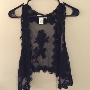 Black lace vest