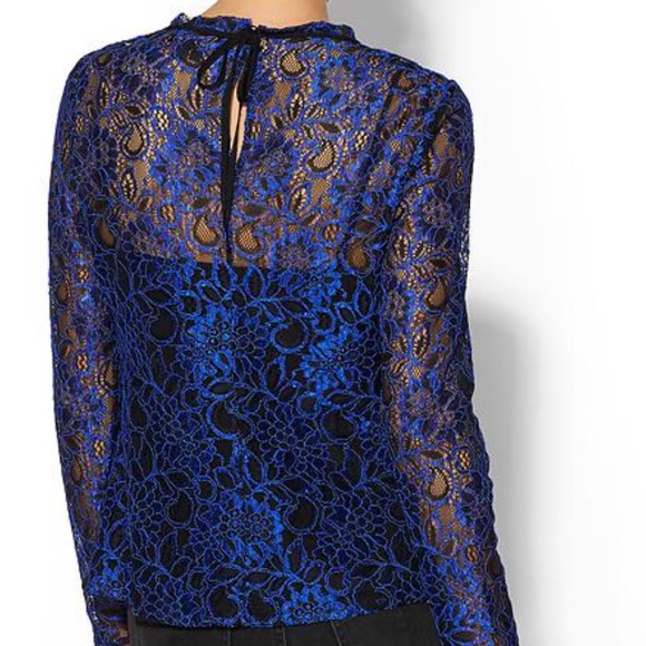 Ted Baker Nomino blue lace long sleeve blouse - Picture 2 of 3