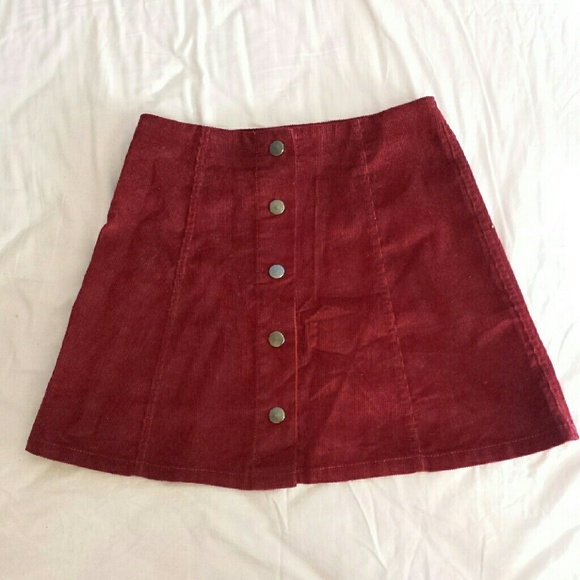 Maroon corduroy skirt