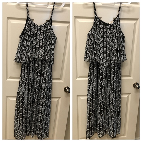 Black and White Chevron Maxi Dress