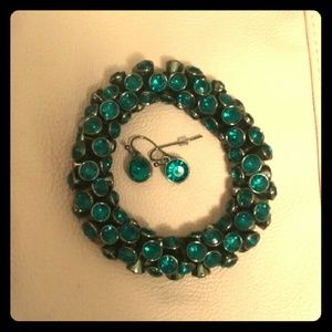 Chico's Beaded Bracelet and Matching Earrings