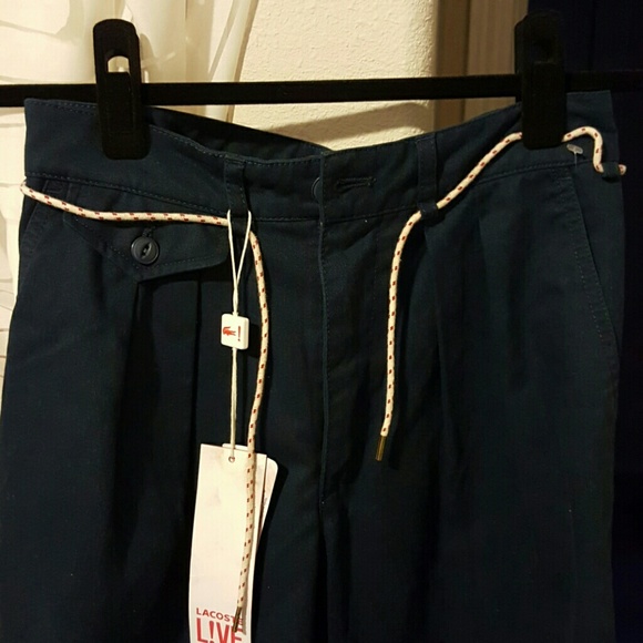 Navy high waisted Lacoste pants - Picture 2 of 5