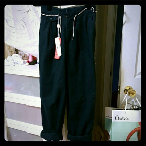 Navy high waisted Lacoste pants - Picture 4 of 5