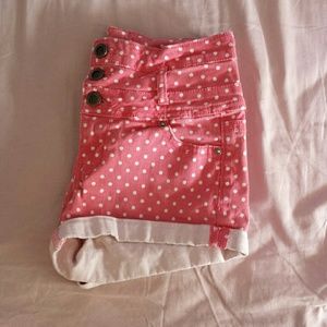 Pink Polka dot highwaistef shorts