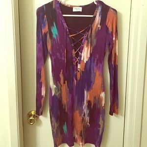 Long sleeve tie up dress