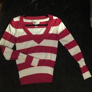 Dark pink & white long sleeve