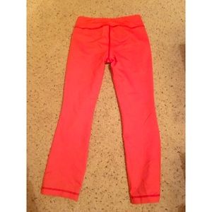 Coral colored yoga pants