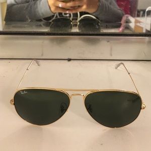Authentic Ray Ban Aviators w/ case & glass cleaner