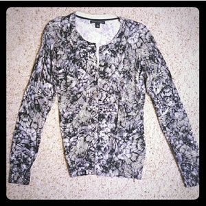 Blue Patterned Banana Republic Cardigan