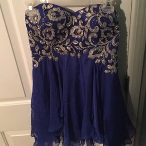 Royal Blue Corset Back Short Homecoming Dress