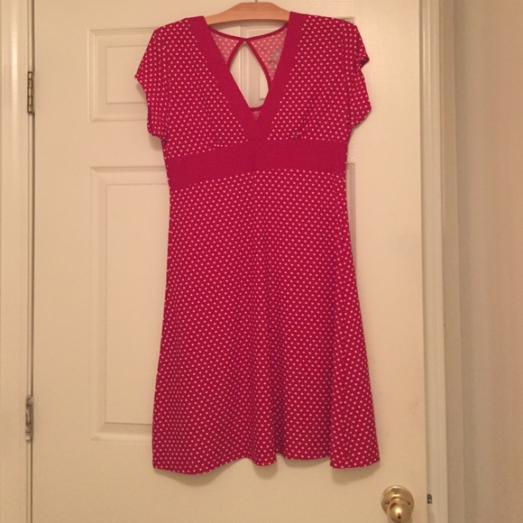 Red and white polka dot dress with cut out back - Picture 1 of 2