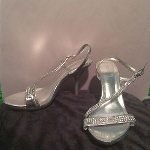 Silver studded heel
