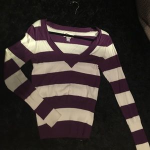 Purple & white striped long sleeve