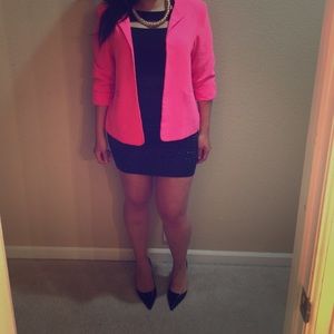 Bright Pink sexy cutout blazer