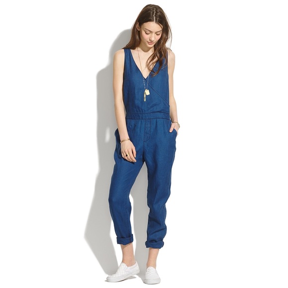 Madewell Pants - Madewell Indigo Linen Jumpsuit!