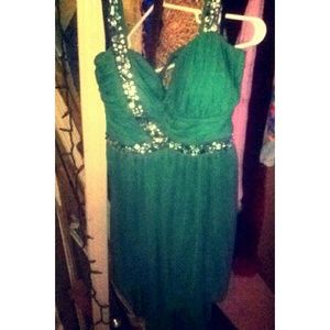 dark green rhinestone prom/special occasion dress
