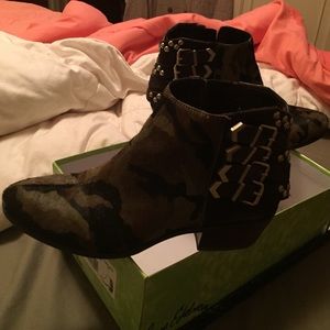 Camaflouge cowgirl ankle boots....Sam Edelman