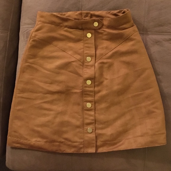 H&M brown suede skirt