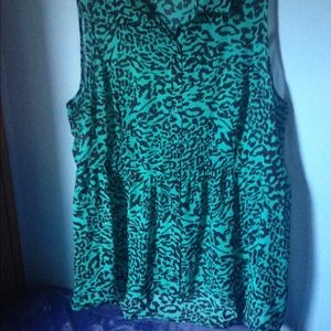Leopard button up babydoll top size 2