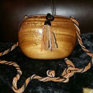 "Sale" Timmy woods Beverly Hills wooden beaded bag