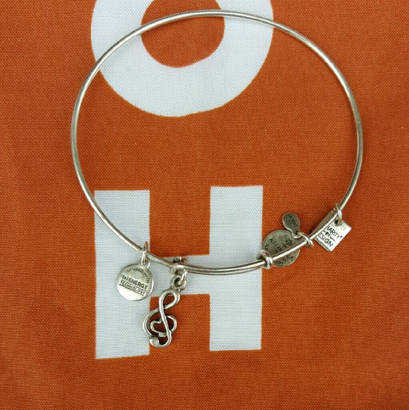 Alex and Ani G clef music note silver bangle
