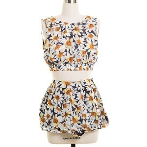 Floral Crop Top and Shorts Set