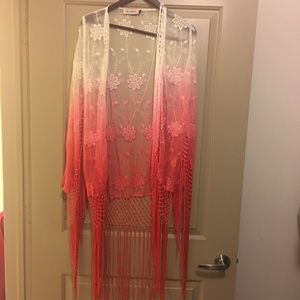 LF fringe kimono