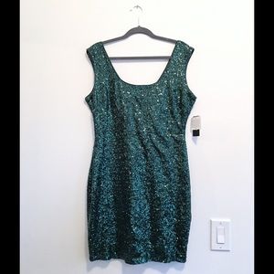 Forest green sequin GUESS dress NEW