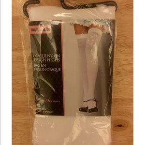 White thigh high stockings