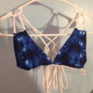 Blue/white bikini top
