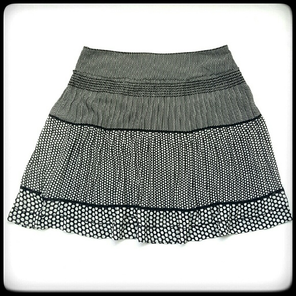 Max Studio pleated polka dot skirt