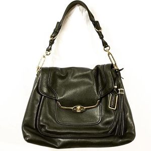 Coach Black Madison Pinnacle Large Shoulder Flap