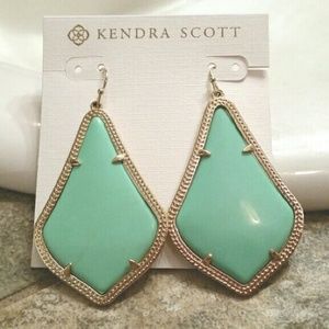 Kendra Scott "Alexandra" Earrings in Mint and Gold