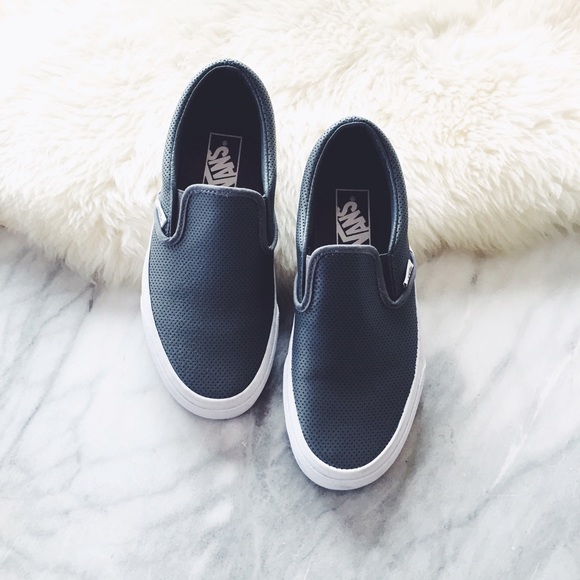 grey perforated vans