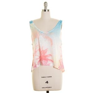 NEON PALM TREE LOOSE FIT TANK TOP